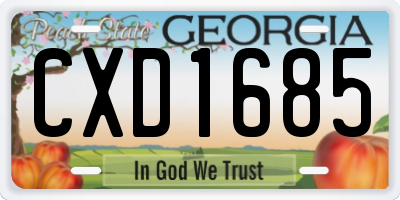 GA license plate CXD1685