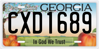 GA license plate CXD1689