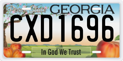 GA license plate CXD1696