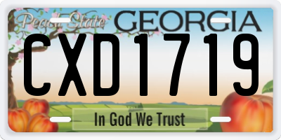 GA license plate CXD1719