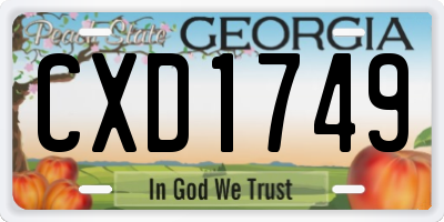 GA license plate CXD1749