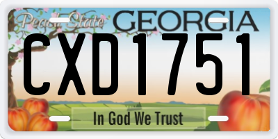 GA license plate CXD1751