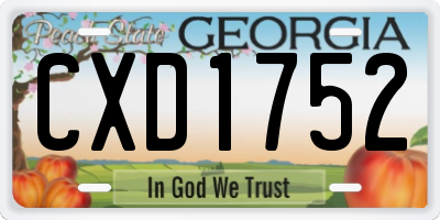 GA license plate CXD1752