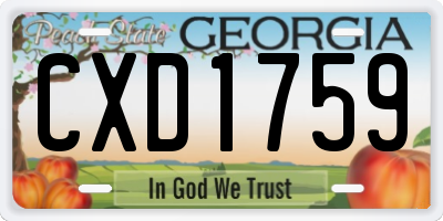 GA license plate CXD1759