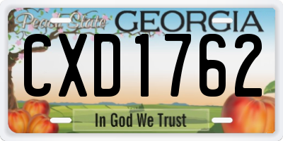 GA license plate CXD1762