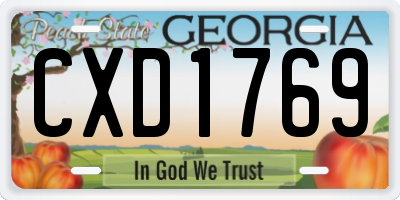 GA license plate CXD1769