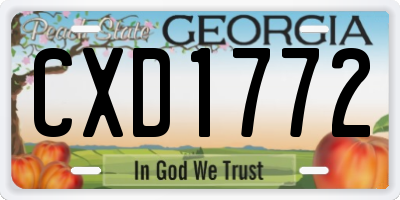 GA license plate CXD1772