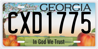 GA license plate CXD1775