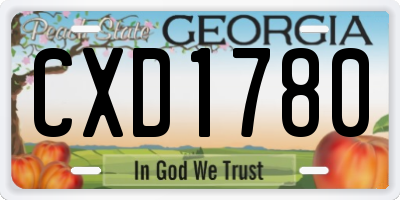 GA license plate CXD1780