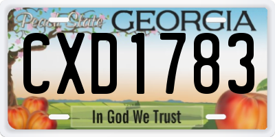 GA license plate CXD1783