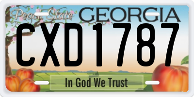 GA license plate CXD1787