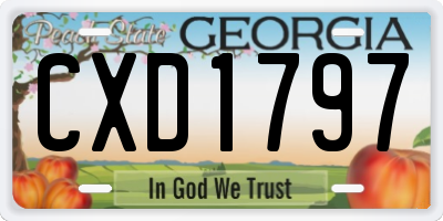 GA license plate CXD1797