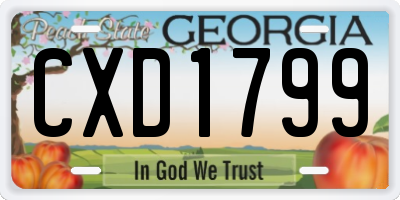GA license plate CXD1799