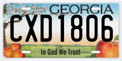 GA license plate CXD1806
