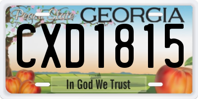GA license plate CXD1815