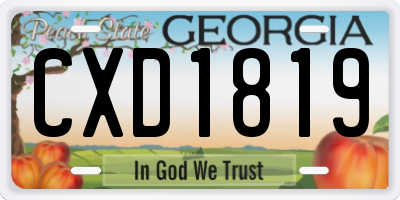 GA license plate CXD1819
