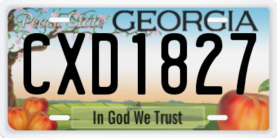 GA license plate CXD1827