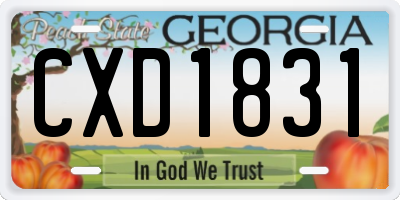 GA license plate CXD1831