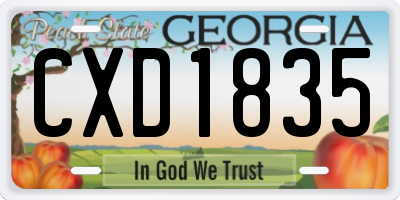 GA license plate CXD1835