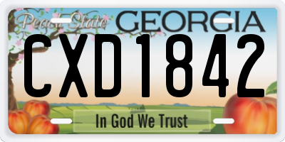 GA license plate CXD1842