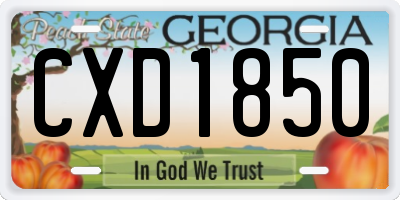 GA license plate CXD1850