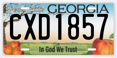 GA license plate CXD1857