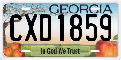 GA license plate CXD1859