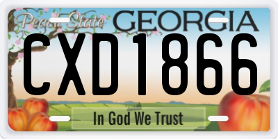 GA license plate CXD1866
