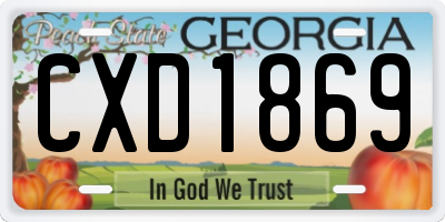 GA license plate CXD1869