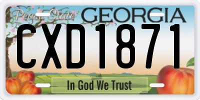 GA license plate CXD1871