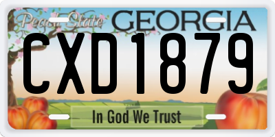 GA license plate CXD1879