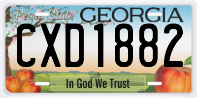 GA license plate CXD1882