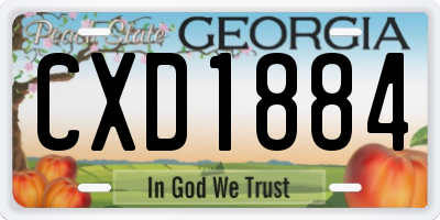 GA license plate CXD1884