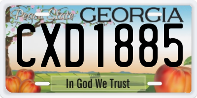 GA license plate CXD1885
