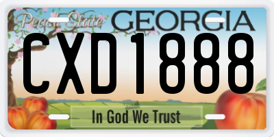 GA license plate CXD1888
