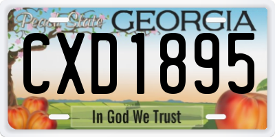 GA license plate CXD1895