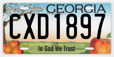 GA license plate CXD1897