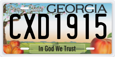 GA license plate CXD1915