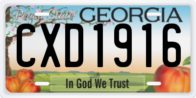 GA license plate CXD1916