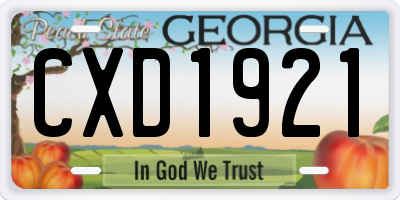 GA license plate CXD1921