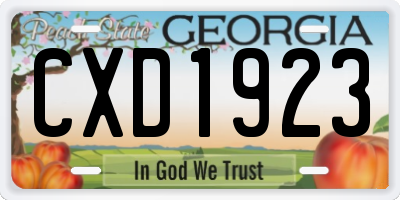 GA license plate CXD1923