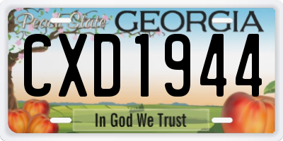 GA license plate CXD1944