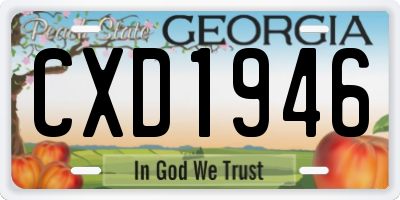 GA license plate CXD1946