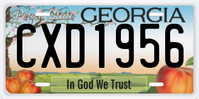 GA license plate CXD1956