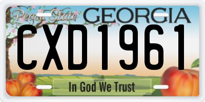 GA license plate CXD1961
