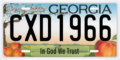 GA license plate CXD1966