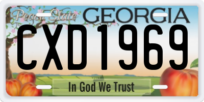 GA license plate CXD1969