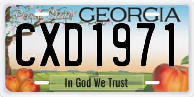 GA license plate CXD1971