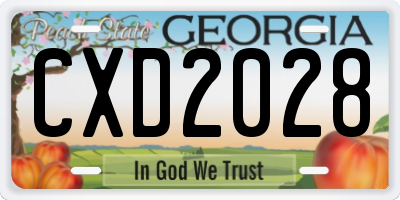 GA license plate CXD2028