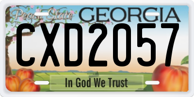 GA license plate CXD2057